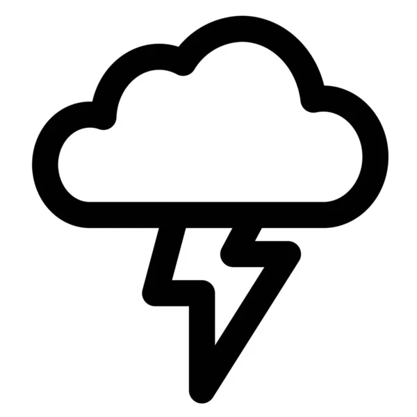 Nube Tormenta Relámpago Icono Estilo Esquema — Vector de stock