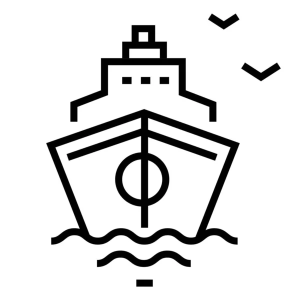 Tengeri Hajózás Ikon Körvonalazott Stílusban — Stock Vector