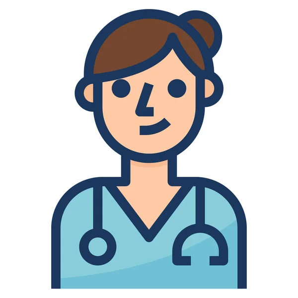 Avatar Care Health Icon Filled Outline Style — Stok Vektör
