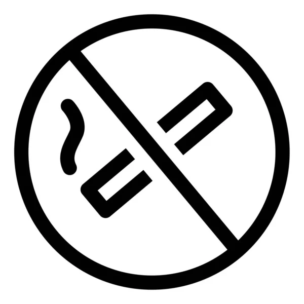 Papieros Zakaz Palenia Znak Ikona Stylu Zarys — Wektor stockowy