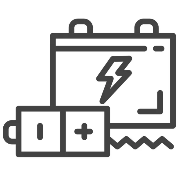 Icono Energía Ecológica Batería Estilo Esquema — Vector de stock