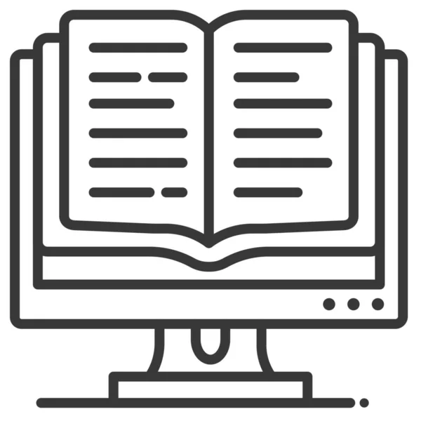 Ordinateur Book Pages Icône — Image vectorielle
