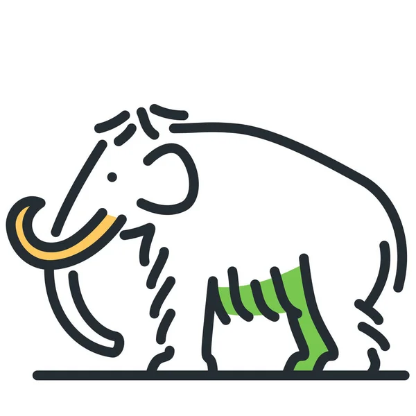 Animal Extinct Mammoth Icon — Stock Vector