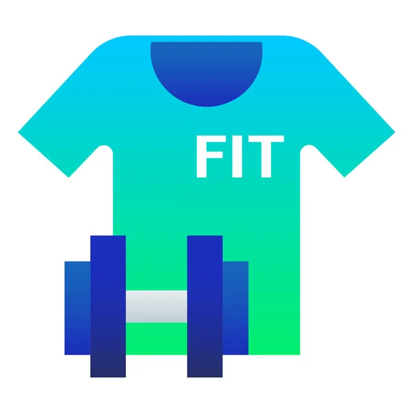 Dumbbell Fitness Shirt Icon Smooth Style — Stock Vector