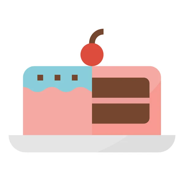 Bake Bakery Birthday Icon Flat Style — Stock Vector