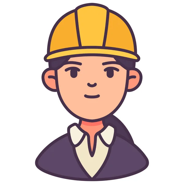 Avatar Career Engineer Icon Filled Outline Style — Stock Vector