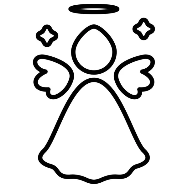 天使のクリスマス装飾のアイコン概要スタイル — ストックベクタ