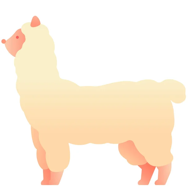 Alpaca Animal Llama Icono Estilo Liso — Vector de stock