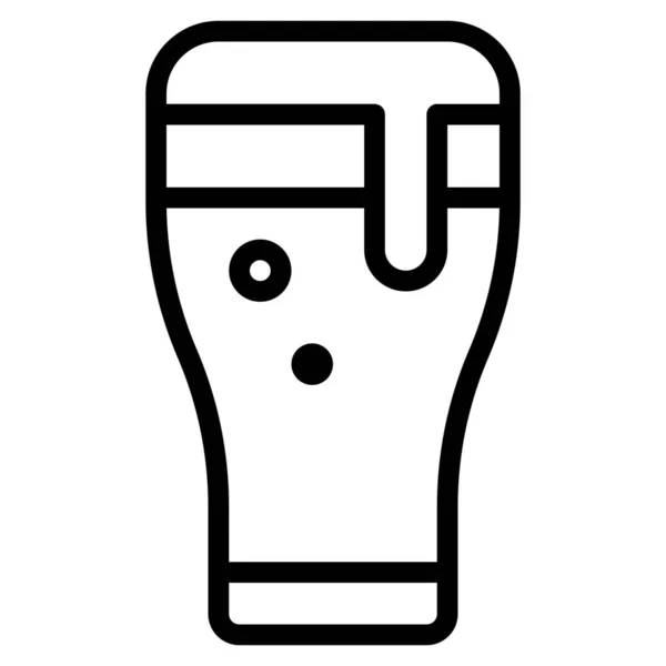 Alcool Bière Boisson Icône Dans Style Contour — Image vectorielle