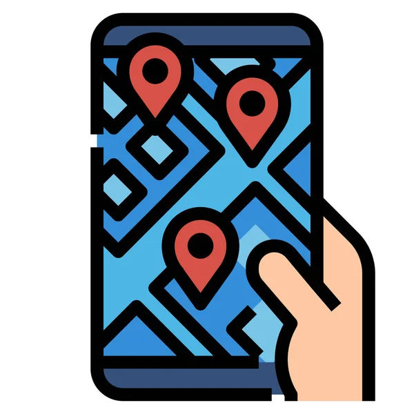 Aplicación Gps Icono Logística — Vector de stock