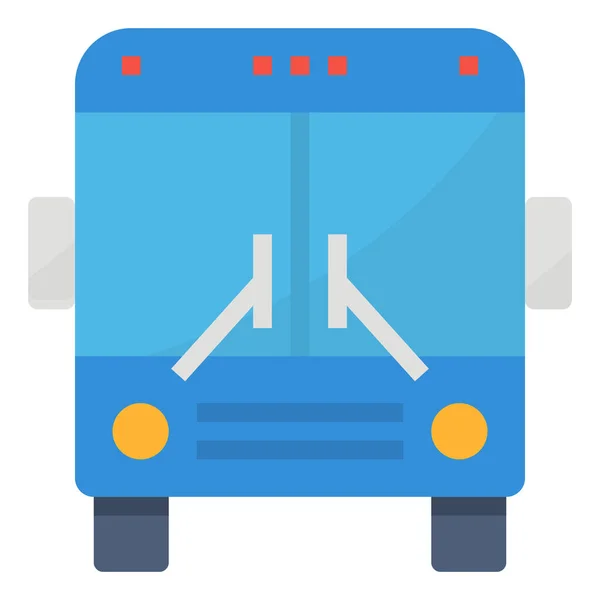 Ikona Transportu Publicznego Autobusem Stylu Flat — Wektor stockowy