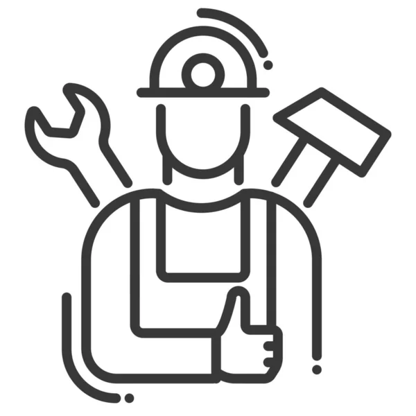 Männliches Symbol Für Reparaturwerkzeuge Der Kategorie Werkzeuge Bau — Stockvektor