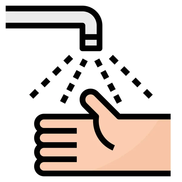 Καθαρό Χέρι Καθαρισμού Εικονίδιο Γεμισμένο Περίγραμμα Στυλ — Διανυσματικό Αρχείο