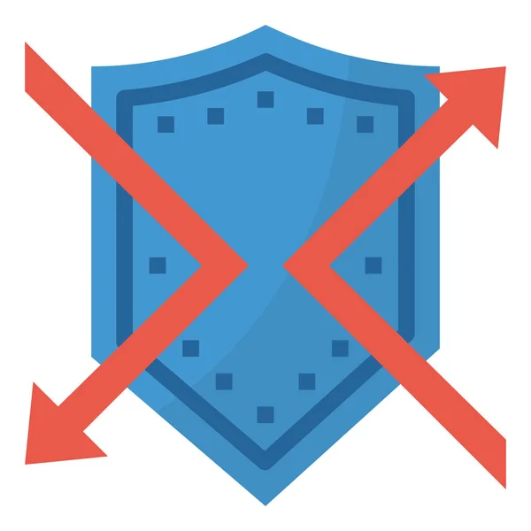 Block Safety Security Icon Flat Style — Stok Vektör