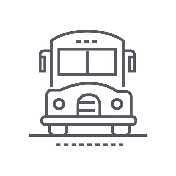 Bus Icône Transport Scolaire Dans Style Contour — Image vectorielle