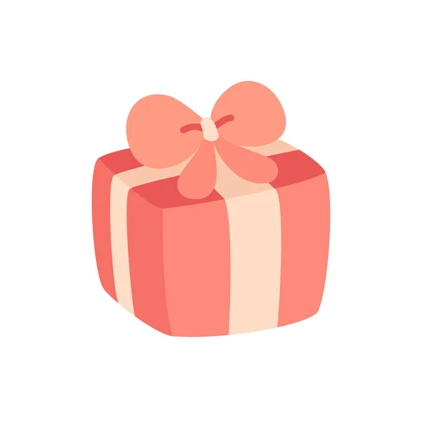 Icono Regalo Caja Cumpleaños Estilo Plano — Vector de stock