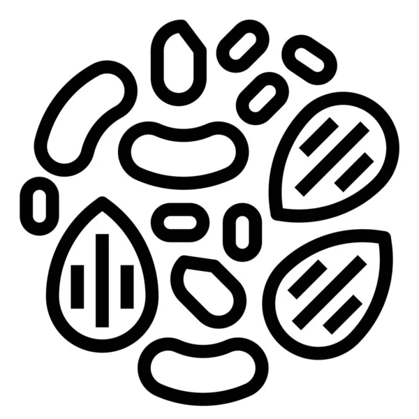 Healthy Nuts Seed Icon Outline Style — Stock Vector