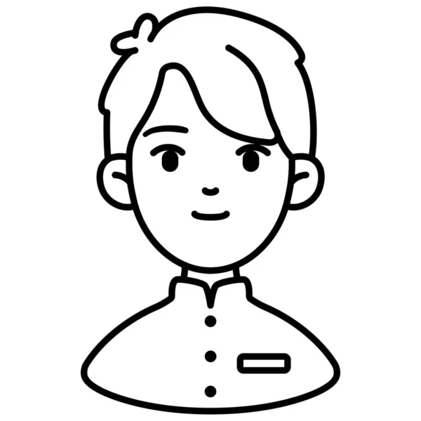 Avatar Boy Gakuran Icon Outline Style — 스톡 벡터