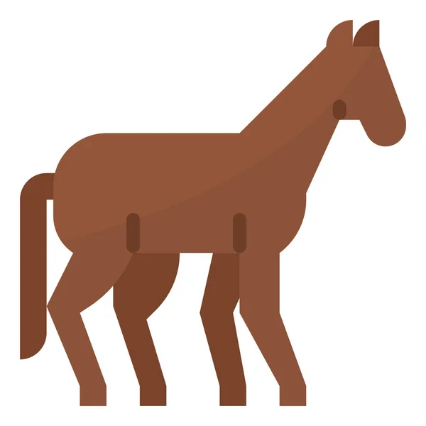 Animales Caballo Icono Equitación Estilo Plano — Vector de stock