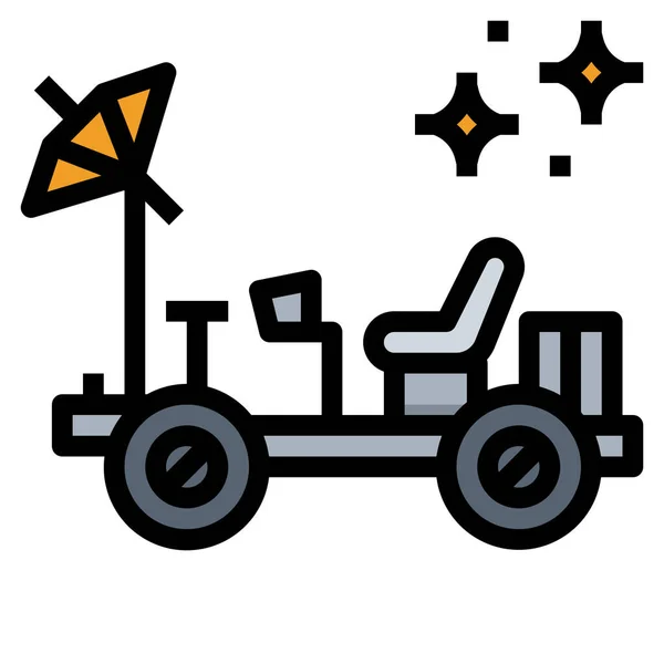 Lunar Roving Transportation Icon Filled Outline Style — Stock Vector