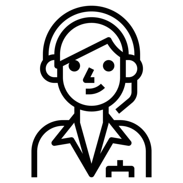 Support Call Center Kundendienst Symbol Outline Stil — Stockvektor