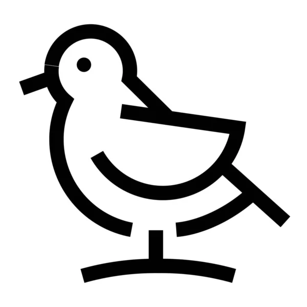 Ptak Bożonarodzeniowy Robin Ikona Stylu Zarys — Wektor stockowy