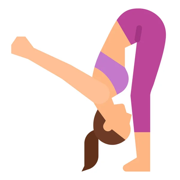 Exercice Pose Sceau Icône Dans Catégorie Fitness Yoga Alimentation — Image vectorielle