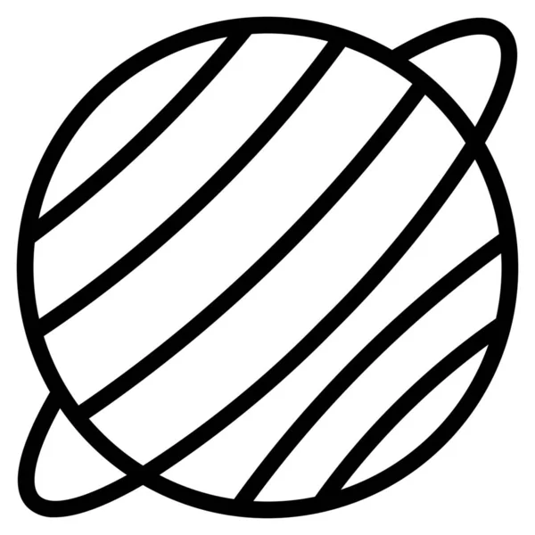 Иконка Планеты Солнечного Пространства Стиле Абрис — стоковый вектор