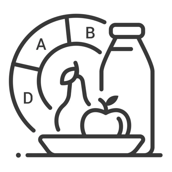 Nutrición Alimentación Saludable Icono Estilo Esquema — Archivo Imágenes Vectoriales