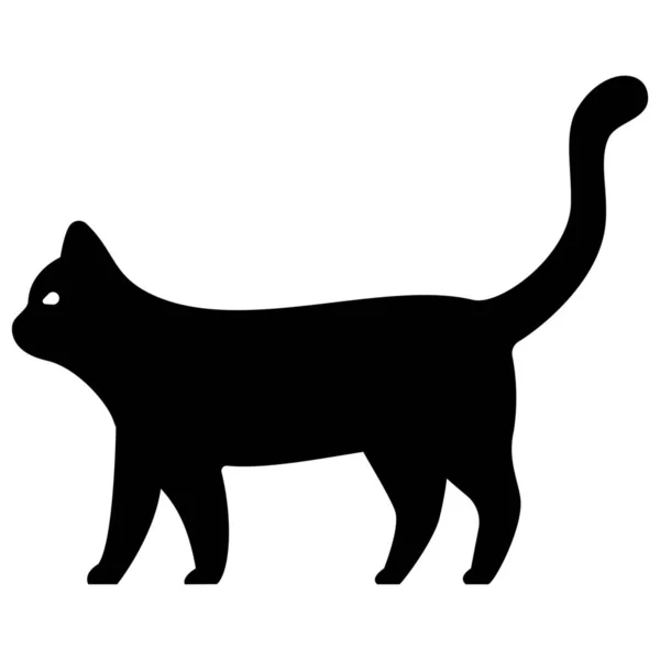 Animal Gato Fantasma Icono Estilo Sólido — Vector de stock