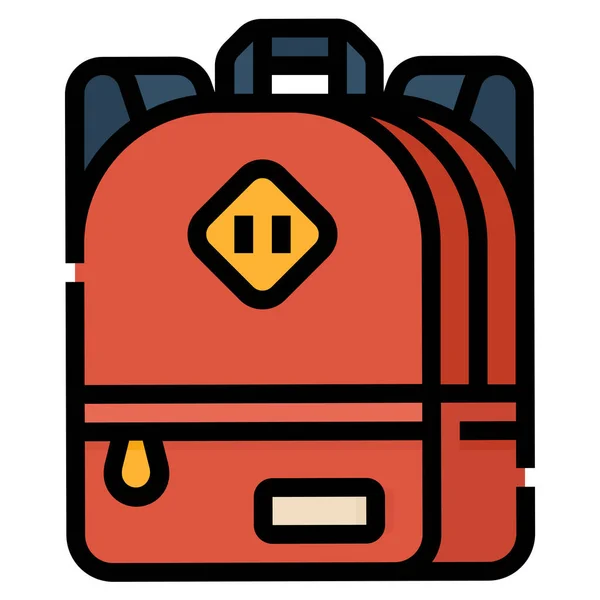 Rugzak Zak School Pictogram — Stockvector