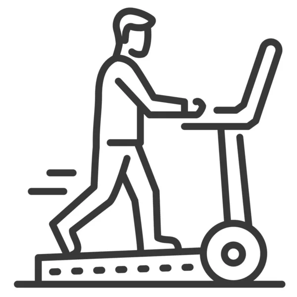 Gym Treadmill Running Icon — Stock Vector