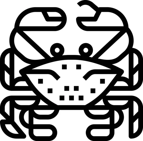 Krabben Lebensmittel Illustration Symbol Umriss Stil — Stockvektor