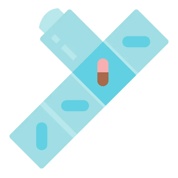 Boîte Médecine Pilule Icône Dans Style Plat — Image vectorielle