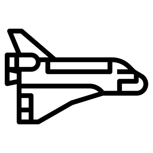 Icono Del Espacio Lanzadera Aeronáutica Estilo Esquema — Vector de stock