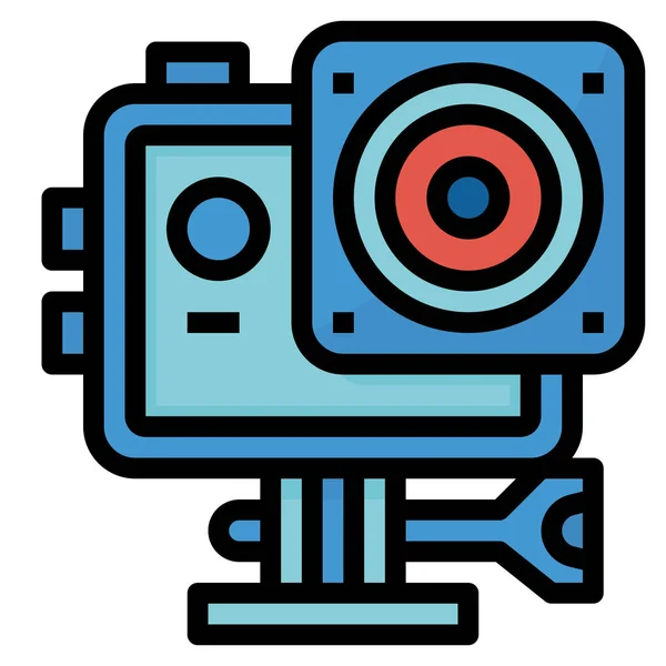 Action Camera Gadget Icon Filled Outline Style — Stockový vektor