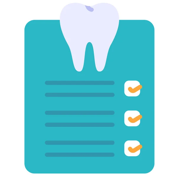 Verificação Dental Ícone Saudável Estilo Plano —  Vetores de Stock
