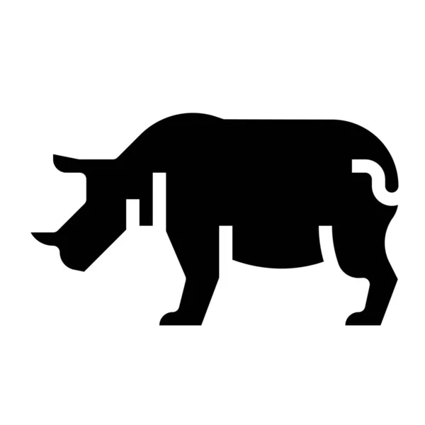 Africká Zvířata Nosorožec Ikona Kategorii Zvířata — Stockový vektor