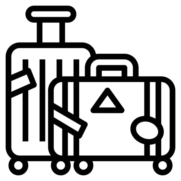 Gepäckkoffer Ikone Umrissen — Stockvektor