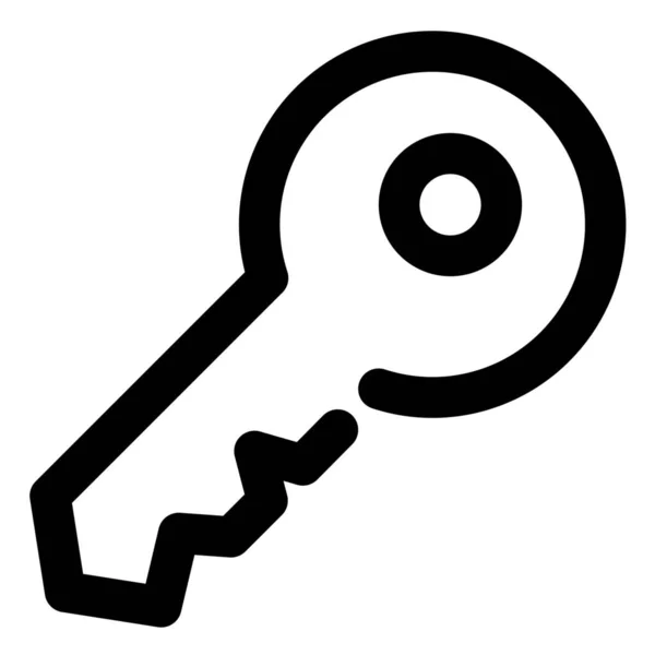 Иконка Домашнего Ключа Стиле Outline — стоковый вектор