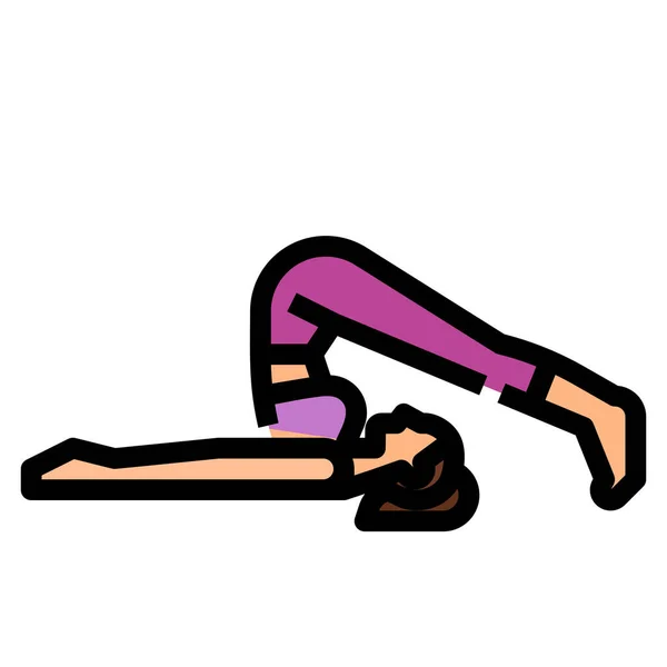 Exercice Halasana Charrue Icône Dans Catégorie Fitness Yoga Alimentation — Image vectorielle