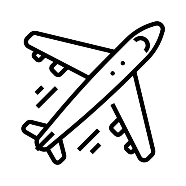 Plane Transport Icon Outline Style — 스톡 벡터