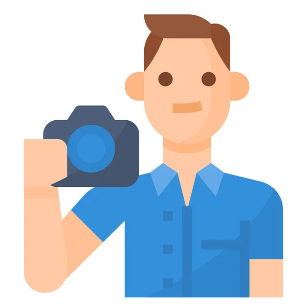 Estilo Vida Avatar Hombre Icono Estilo Plano — Vector de stock