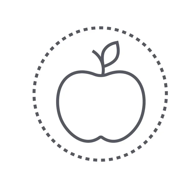 Icône Récolte Fruits Pomme Dans Style Outline — Image vectorielle