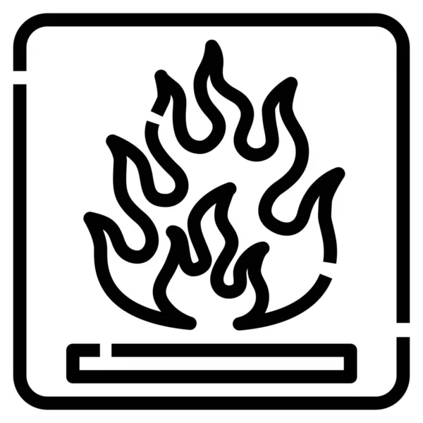 Danger Incendie Inflammable Icône — Image vectorielle