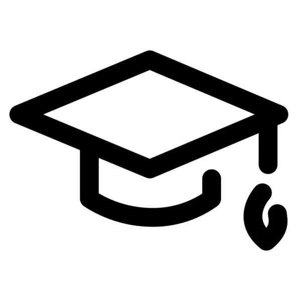 Ακαδημαϊκό Καπέλο Κολέγιο Αποφοίτηση Εικονίδιο Στυλ Περίγραμμα — Διανυσματικό Αρχείο