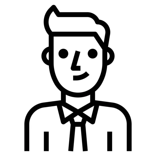 Avatar Business Guy Ikone Outline Stil — Stockvektor