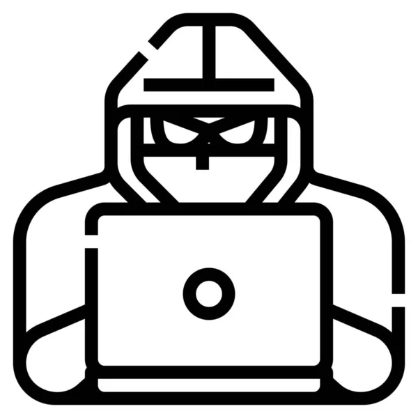 Ikona Cyberprzestępczości Komputerowej — Wektor stockowy