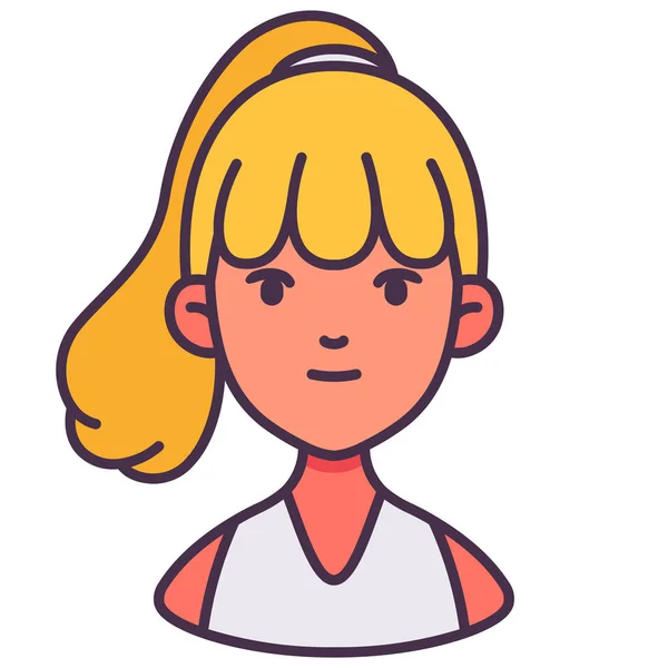 Аватар Значок Блондинки Кар Єри Заповненому Контурі Стилі — стоковий вектор