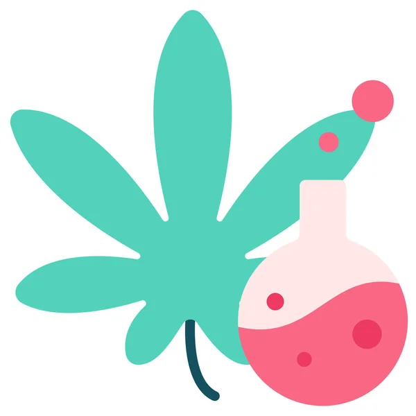 Icono Laboratorio Experimento Cannabis — Vector de stock